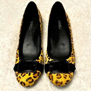 Vaneli Calf Fur - Leopard Animal Print - Flats - Size 8.5 N